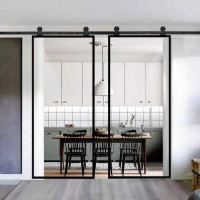 China Sound insulation glass inside sliding door slot barn doors double sliding door for sale