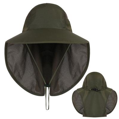 China Breathable Waterproof Summer Outdoor Sun Protection Fishing Hat Neck Face Fin Bucket Hat Wide Brim for sale