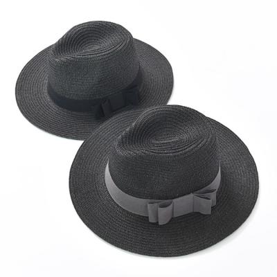 China Promotional Cheap Ribbon Design Image Fashion Custom Panama Straw Hat Men for sale