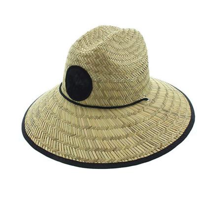 China Custom Outdoor Custom Logo Cowboy Hat Men Lifeguard Straw Hat Image Surf for sale