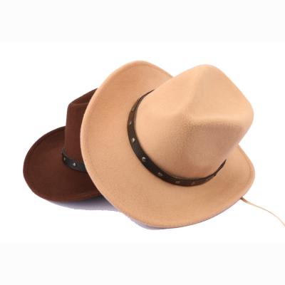 China The Picture Cheap Mens Womens Custom Wide Brim Fedora Hats Plain Felt Cowboy Hats for sale