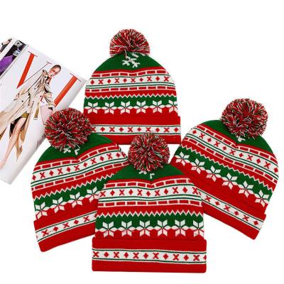 China Fashion Christmas\Comfortable Kids\Durable Knitted Hat Quality Kids Colorful Pom Pom Beanie for sale