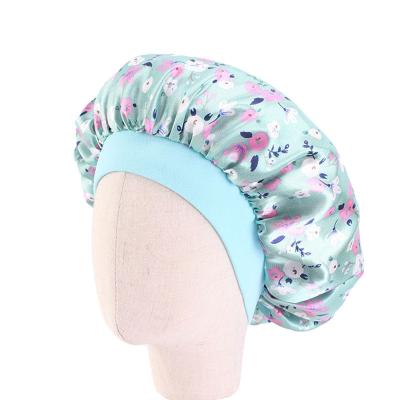 China Printed Image Factory Price Polyester Satin Cowl Sleep Night Hat For Kids for sale