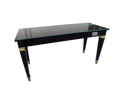 China Sheen Glass Top Writing Table de alto brilho para o hotel de 5 estrelas, Ebony Wood Veneer à venda