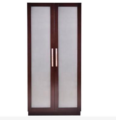 China 2 Door Wooden Hotel Room Wardrobe With Drawers Inside , Walnut Veneer for sale