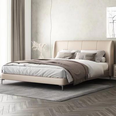 China European Style Luxury Hotel Beige Upholstered Bed for sale