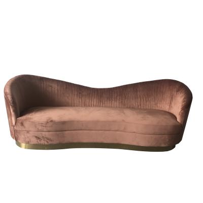 China Yellow velvet  chesterfield sofa  for living room sofa with gloden metal  base for sale