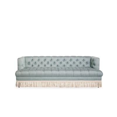 Cina I nuovi classici di progettazione disegnano il sofà 3 Seater Grey Velvet Fabric Sofa With Tasseles alla moda del salone in vendita