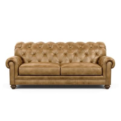 China Sofá de couro genuíno antigo de Seater Sofa Chesterfield Tufted Sofa Set do estilo 3 à venda