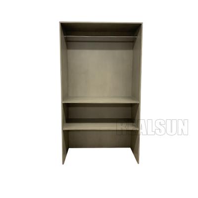 China Modern MDF Hotel Room Wardrobe Cabinet Wooden Design Closet Insert In Grey Tones for sale