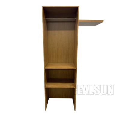 China Veneer Wooded Open Walking Closet Storage Wardrobe Closet Insert In Grey Tones for sale