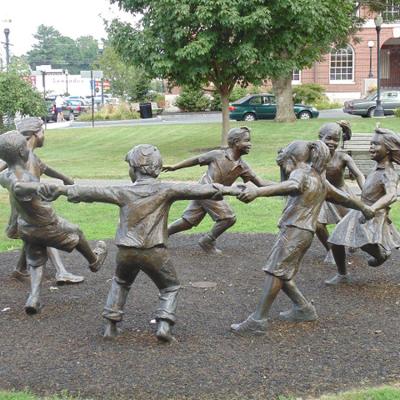 China China Metal Bronze Life Size Bronze Children Playing Sculpture For Sale for sale