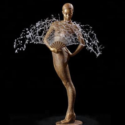 China China Factory Wholesale Reproduce Art Metal Lady Sculpture Bronze Fountain for sale