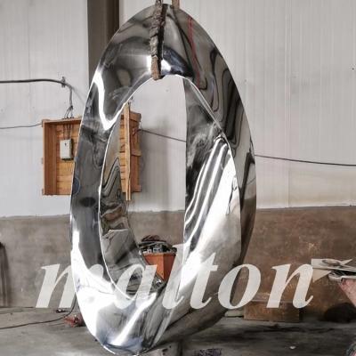 China Popular Europe Stainless Steel Foundry Garden Design Stainless Steel Circle Sculpture For Sale for sale