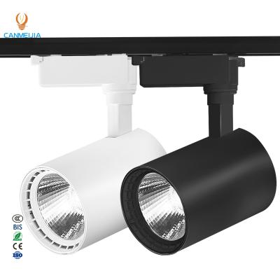 China 360 Degree 12W 20W 30W 40W Adjustable COB Led Track Lighting Shop Foyer Lamp Retail Spot Light Fixtures Spotlights Linear Magnetic Railway Track Light for sale