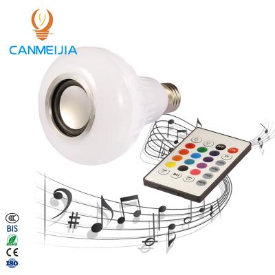 China New residential! E27 12 Watt Smart RGB Wireless Speaker Music Playing Bulb Dimmable LED Bulb Light With Remote Control for sale