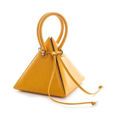 China Fashion 3D String Leather Triangle Bag Elegant Casual Lady Shoulder Bags Top-handle Pu for sale