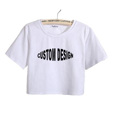 China Wholesale Custom Loose Crop Logo Print Anti Shrink 100% Cotton Women's Superior T-Shirt for sale