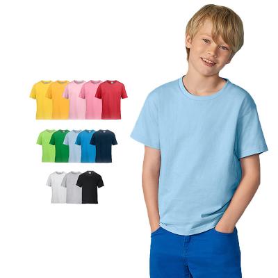 China Custom Printing 100% Cotton Blank White Logo Anti-pilling Round Neck Kids T-Shirts Wholesale for sale