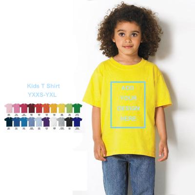 China Wholesale Kids Anti-pilling Short Sleeve Solid Color Casual Kids Custom Printing Graphic T-Shirt for sale