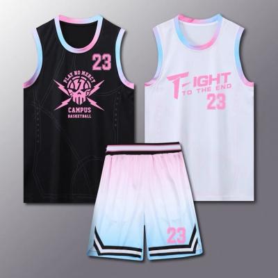 China Custom Cloth Pattern Color Antibacterial Basketball Wear Jersey Sets Basketball Uniform Sets for sale