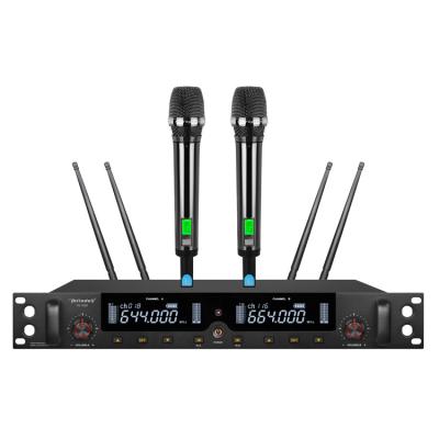 China Professional UHF Wireless Microphone Hot Sale True Diversity Headset Microphone 1000 Meters Cost Effective High Working Distance Meters For Stage for sale