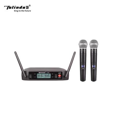 China Handheld Microphone with Speaker FULINDA Portable 2 Channel Digital Wireless Microphone for Singing for sale