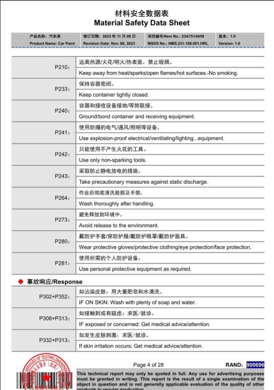 MSDS - Shaoguan Harrely New Materials Co., Ltd