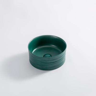 China Matt Green Color New Fashion Easy Clean Popular Round Circular Basin for Home for sale