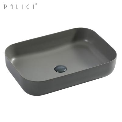 China 2019 New Model Easy Clean Large Square Ceramic Wash Basin Bathroom Hand Sink for sale