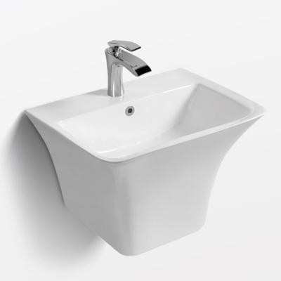 China Hot Sale Easy Clean Pedestal Wall Hung Basin Sink Ceramic Wall Hung Hand Wash Sink Wall-Hung Half Basin Sink for sale