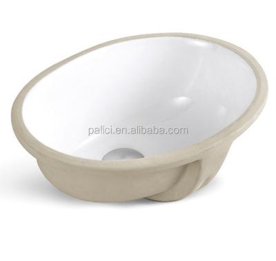 China Easy Clean Factory White Ceramic Basin Oval Under Counter Hand Porcelain Wash Sink for sale