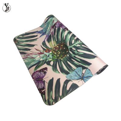 China Comfortable Custom Suede Printing 4mm Rubber Yoga Mat From Natural Rubber for sale