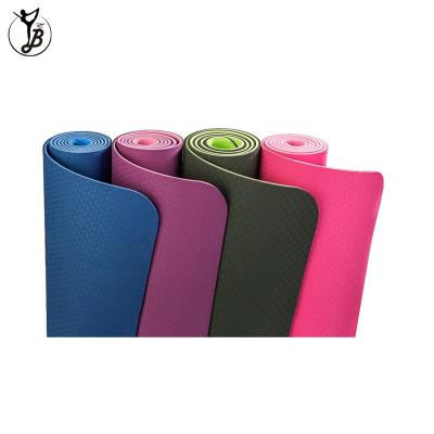 China Durable 6mm Tape Yoga Mat Non-Toxic Multiple-Color Laser Engraving Double Tape Durable Yoga Mat for sale