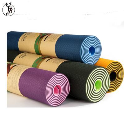 China Comfortable Double Layer Wholesale Tape Private Label Yoga Mat for sale