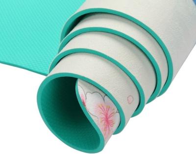 China Digital Printed Comfy Custom Strip Suede Eco Friendly Yoga Mat for sale