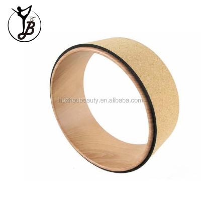 China Yoga Cork Wood Yoga Wheel With Customized Logo For Body Balance for sale