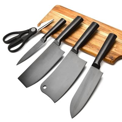 China Viable Black Chef Knife China Factory Direct Sales Stainless Steel Cleaver Kitchen Set for sale