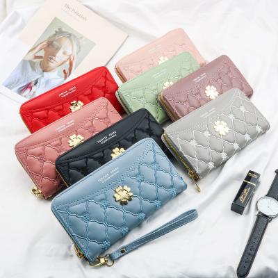 China High quality WAKED wholesale women's long grid wallet around zipper large capacity wallet for women for sale