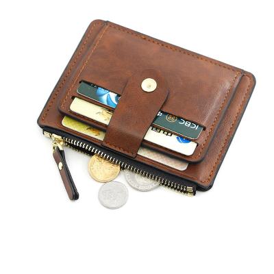 China Vintage WAKED PU Leather Zipper Coin Purse Buckle Card Holder Wallet For Men for sale