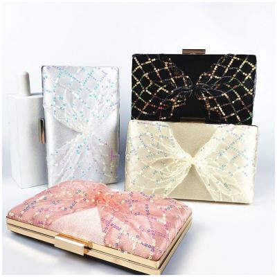 China High Quality WAKED Luxury Shiny Silk Sequins PU Leather Party Clutch Bag Wholesale For Women for sale