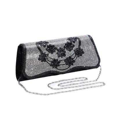 China High Quality WAKED Rhinestone Clutch Bag Flower Banquet Evening Clutch Bag Women High Capacity Shoulder Bag for sale