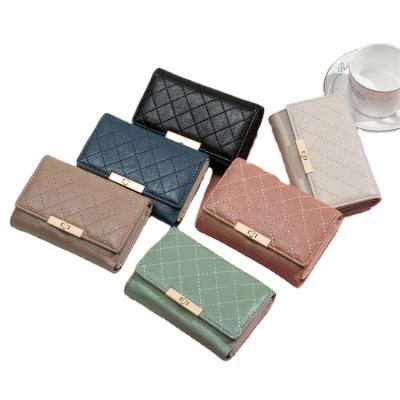 China Durable WAKE Women Custom Stitched Bag Money Clip Wallet Carteras Para Mujer for sale