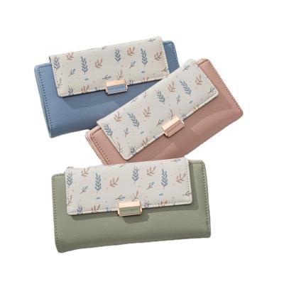 China Durable WAKE Factory Outlet PU Zipper Wallet Along Triple Phone Bag For Women for sale