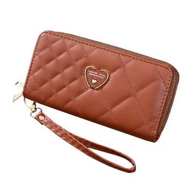 China Multiple Card Slots WAKED Wholesale Detachable Long Wristlet Zipper PU Wallet For Women for sale