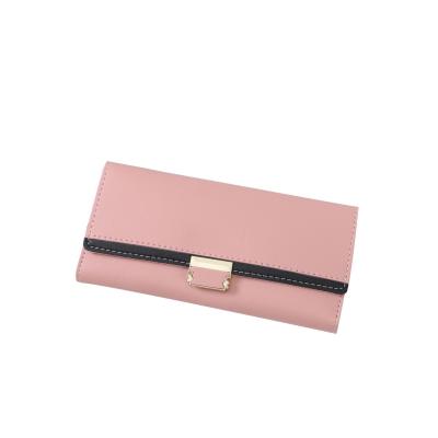 China RFID WAKED PU Leather Long Cover Wholesale Buckle Wallet For Women for sale