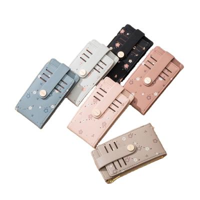 China High Quality WAKED 2022 Wholesale PU Folding Zipper Receipt Coin Pocket Card Holder Wallet For Women for sale