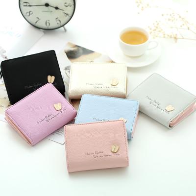 China High Quality WAKED Wholesale Cute Coin Purse Pu Bifold Short Wallet For Girl for sale