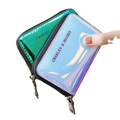 China High Quality WAKED 2022 Round Holographic Zipper Organ Card Holder Wallet For Women for sale