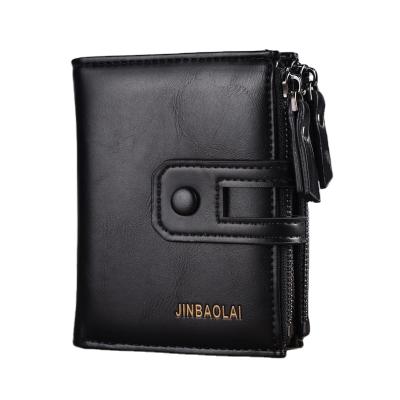 China Vintage WAKED Multifunctional Large Capacity Double Zipper Men Customized Genuine Leather Wallet for sale